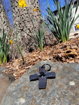 Hand Forged Split Cross Keychain